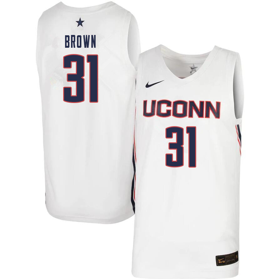 Men #31 Javonte Brown Uconn Huskies College Basketball Jerseys Sale-White - Click Image to Close